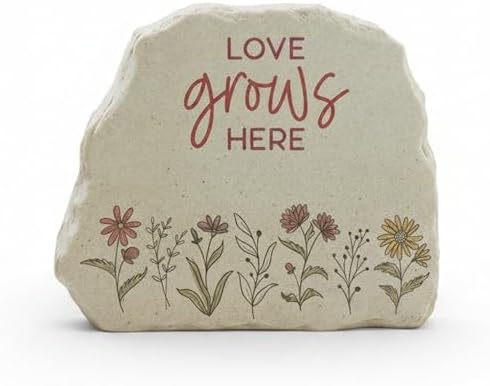Personalization Universe Love Blooms Here Personalized Garden Stone, Custom for Grandma, Engraved Grandmas Garden Decor, Decorative Yard Stepping Stone - Image 2