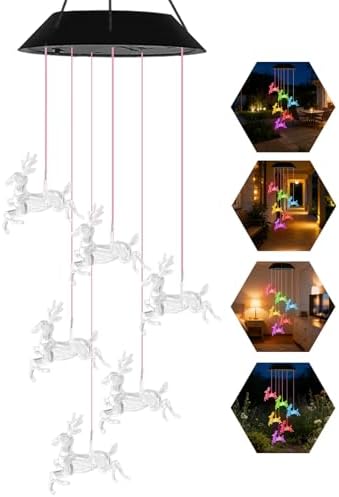 7-Color Light Changing Deer Solar Lights for Outside, Solar Lights by Lapocover