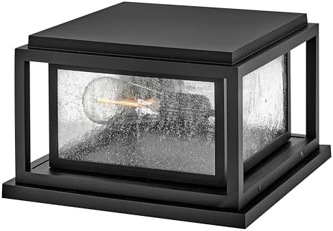 Hinkley Republic Small Pier Mount Lantern, Low Voltage Black by Hinkley