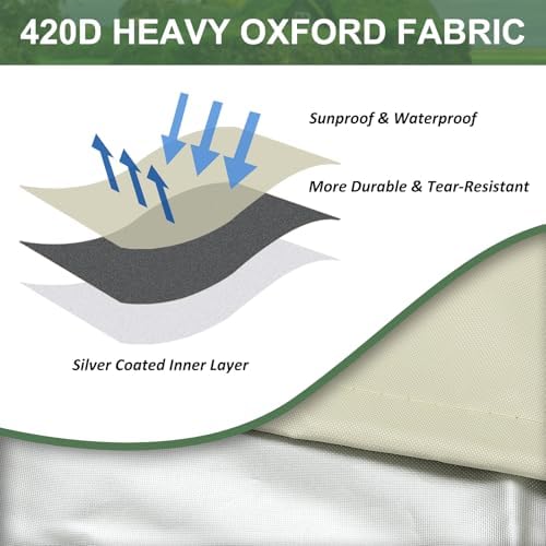 MECCANIXITY Zipper IBC Tote Cover 275 Gallon, 420D Heavy Oxford Waterproof Sunshade Rain Barrel Water Tank Protective Cover for 1000L Outdoor Garden, (39.37 x 47.24 x 45.66 Inch, Beige) - Image 4