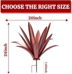 Large Tequila Rustic Sculpture, Rustic Metal Agave Plants for Outdoor Patio Yard Mexican Plant Garden， Agave Outdoor Lawn Ornaments Yard Stakes (Red 2pc) - Image 2