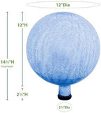 12-in Gazing Globe Decorative Gazing Globe Ball Glass Mirror Polished Hollow Reflective Garden Sphere for Home Garden Lawn Outdoor and Yard, Blue Lapis - Image 2