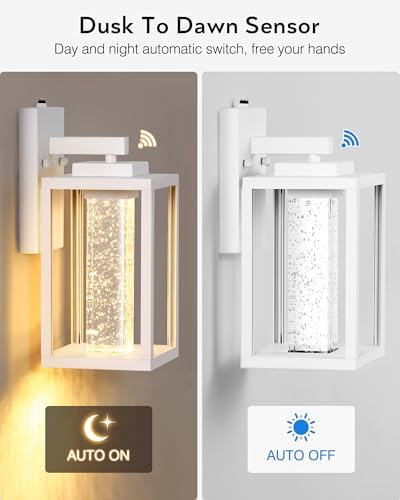 VIANIS White Outdoor Garage Lights Wall Mount, 2 Pack Porch Lights Outdoor - Image 2