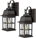 2-Pack Outdoor Wall Sconces, 100% Aluminium Oil-Rubbed Bronze Exterior Light Fixtures Wall Mount, Waterproof &Anti-Rust Outside Wall Lanterns Porch Lights for House Garage Doorway, Bulbs Not Included by TOBUSA