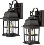 2-Pack Outdoor Wall Sconces, 100% Aluminium Oil-Rubbed Bronze Exterior Light Fixtures Wall Mount, Waterproof &Anti-Rust Outside Wall Lanterns Porch Lights for House Garage Doorway, Bulbs Not Included by TOBUSA