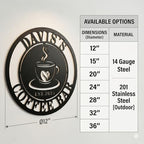 Personalized Coffee Bar Metal Sign, Custom Metal Coffee Sign, Coffee Metal Wall Art, customize coffee decor for coffee bar,coffee bar sign,Personalized Signs for Home,coffee wall decor - Image 5