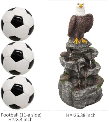 YZM 26.38" H Solar Water Fountain Outdoor Garden Bald Eagle Statue - Image 5