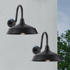 Outdoor Barn Lights with Dusk to Dawn Sensor for Porch, 16in Exterior Light Fixture with Wall Mount, Black Industrial Outdoor Wall Sconces Outside for Barn, Garage, Patio, 2 Pack by NICOLONOROutdoorBarnLights