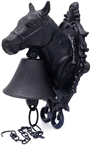 HTTMT- Horse Head Upstreet Outdoor Dinner Bell Made For Ranch House Family Front Door Interior Exterior Décor | Wall Hanging Mount Heavy Cast Solid Iron Handcrafted Antique Doorbell [P/N: ET-BELL001] - Image 5