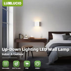 2 Pack Indoor Outdoor White Up and Down LED Wall Light, Modern Bedroom/Porch Wall Lamp, IP65 Waterproof, 5%-100% Dimmable 18W 1620lm, 5CCT (2700K-5000K), CRI90+, 120V-277V - Image 2