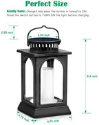 TomCare Flickering Flame Solar Lights Outdoor Metal Hanging Lantern, 2 Pack - Image 3