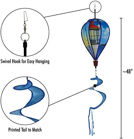 In The Breeze 0987 Coastal Lighthouse Hot Air Balloon-6 Panel Wind Decoration - Image 6