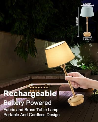 UMEXUS Cordless Rechargeable Table Lamp, Small Battery Operated Table Light - Image 4