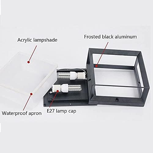 Strong Durable Ip54 European Waterproof Landscape Column Lamp Traditional Exterior Patio Lawn Street Lamp E27 Outdoor Retro Minimalist Black Crylic Lampshade Table Lamp P(27 * 13Cm) - Image 4