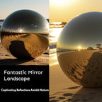 10 Inch Stainless Steel Gazing Globe,v2croft Hollow Ball Mirrored Surface Polished Shiny Sphere,Garden Stainless Steel Gazing Ball for Outdoor Lawn Pond Yard Ornament(Gold) - Image 6