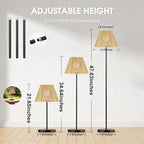 Solar Outdoor Floor Lamp with Rattan Shade, Adjustable Height - Image 7