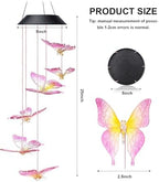 Suzile 4 Pcs Color Changing Solar Wind Chimes, Colorful Butterfly - Image 3