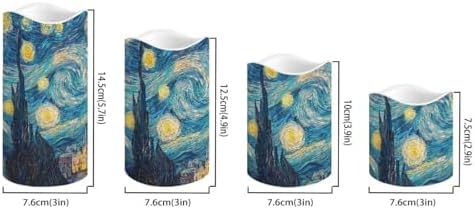 Starry Night Plastic Flameless Candles with Remote Control and Timer LED Flickering Battery Electric Pillar Candles for Table Decoration - Image 2