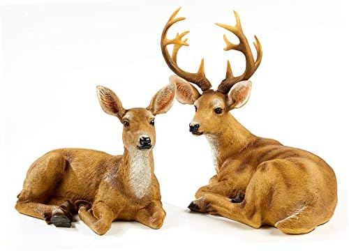 Resin Buck and Doe Statue-Animal Deer Couple Garden Accessories Collectible Figurines Sculpture Home Coffee Shop Decoration Ornaments or Outdoor Yard Lawn Decor Gifts for Birthday Anniversary - Image 5