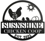 Custom Name Chicken Coop Metal Decor,Personalized Metal Fluffy Butt Hut Sign - | Funny Outdoor Backyard Poultry House Wall Art | Unique Birthday Gift for Farm Animal Lovers by HYTSIGN