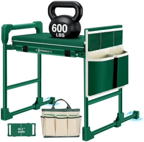 Garden Kneeler and Seat Heavy Duty 600LBS w/ Thicken Wide Soft Kneeling Pad by Unknown