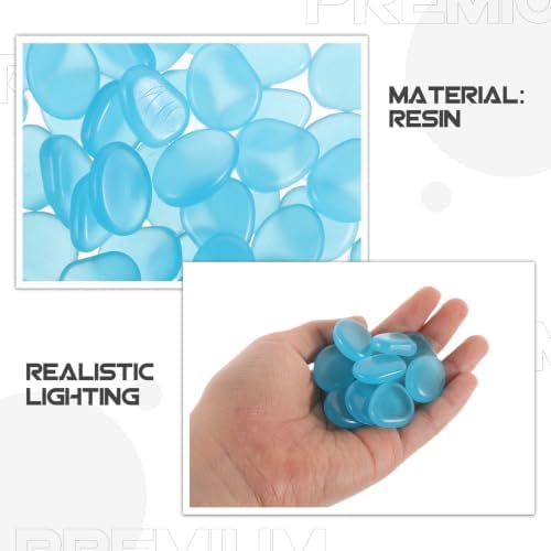 400pcs Handmade Glow in Dark Pebbles 20-30mm Resin Stones - Image 3