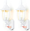 Porch Lights Outdoor Motion Sensor Wall Sconce Anti-Rust Aluminum, Exterior Outdoor Wall Lights Dusk to Dawn Porch Light Fixture Wall Mount for House Outside Patio 2Pack White by odorpower