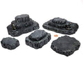 Handmade Basalt Black Stacking Hills - Handmade Terrain for Tabletop War Games and TTRPGs by Handmade