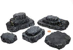 Handmade Basalt Black Stacking Hills - Handmade Terrain for Tabletop War Games and TTRPGs by Handmade