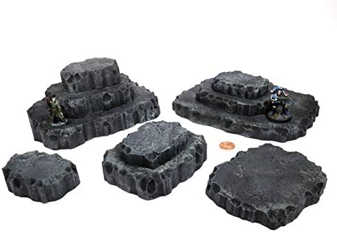 Handmade Basalt Black Stacking Hills - Handmade Terrain for Tabletop War Games and TTRPGs by Handmade