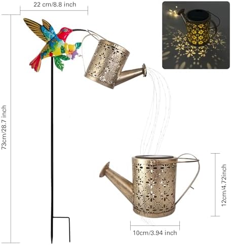 1/2pcs Hummingbird Outdoor Solar Light, 3500K 800LM IP44 Outdoor Decorative Warm White/Colored Lantern, Cute Hanging Garden Lantern, Suitable for Courtyards, Lawns - Image 3