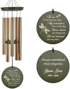Personalized Wind Chime Outdoor Deep Tone, Memorial Wind Chimes by ExtrabilyOfficial