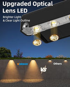 VOLISUN Solar Deck Lights 8 Pack, Warm White Glow LED Large Size Lamp, IP65 Waterproof Step Lights Outdoor for Deck, Step, Fence, Railing, Wall and Stairs (Black) - Image 2