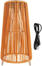 FTVOGUE Solar Rattan Lantern with Vintage Style IP44 Handwoven Wicker for Patio Garden Decorative Outdoor Lighting (Trapezoid Brown) - Image 6