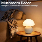 Cute Small Mushroom Lamp Decor,USB-Plug in Bedside Table Lamps with 3-Temperature LED Bulb Dimmable,Modern Aesthetic Home Decor for Livingroom/Bedroom/Dorm/Nursery (White with Plug) - Image 2
