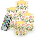 Yellow Pink Rose Flickering Flameless Candles Pillar LED Candles with Remote and Timer Set of 4 Color Changing Battery Operated Candles for Valentines Home Wedding Birthday Decoration by Uorisanigo