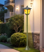 40 Inch Solar Flame Lantern Outdoor 1 Pack, Waterproof Post Light with 3D Flickering Flame, Dusk to Dawn Solar Column Light for Garden Driveway Patio Yard Decor - Image 6