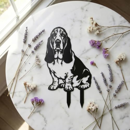 Dog Metal Garden Stake - Weatherproof Dog Silhouette Yard Art, Decorative Outdoor Sign for Lawn & Patio, Heartfelt Gift for Soft Basset Hound Lovers(Stand,14") - Image 4