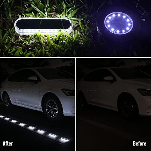 Solar Powered Driveway Lights, 4 Pack Solar Dock Deck Lights Outdoor-White - Image 2