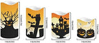 Halloween Flameless Candles with Remote Timer Real Wax Realistic Flickering Battery Operated LED Pillars with Pumpkin Castle Bat Spider Witch for Halloween Party Decorations - Image 2