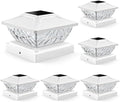 Solar Post Cap Lights Outdoor 6 Pack, 2 Modes Bright Fence Post Solar Lights Outdoor Waterproof, Deck Fence Post Cap Light Solar Powered for 4x4 4.5x4.5 5x5 Posts for Garden Decor by ENSLI