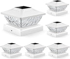 Solar Post Cap Lights Outdoor 6 Pack, 2 Modes Bright Fence Post Solar Lights Outdoor Waterproof, Deck Fence Post Cap Light Solar Powered for 4x4 4.5x4.5 5x5 Posts for Garden Decor by ENSLI