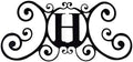 24 Inch House Plaque Letter - Wrought Iron Metal Scrolled Monogram Initial Letter Home Door Wall Hanging Art Decor Family Name Last Name Letter Sign (H, 24 x 11 inches,Thick 2mm) Christmas Gift by Unknown