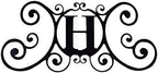 24 Inch House Plaque Letter - Wrought Iron Metal Scrolled Monogram Initial Letter Home Door Wall Hanging Art Decor Family Name Last Name Letter Sign (H, 24 x 11 inches,Thick 2mm) Christmas Gift by Unknown