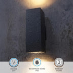 LEONLITE 2-Pack 22" Outdoor Rectangular Wall Light, Up and Down, E26 Base - Image 3
