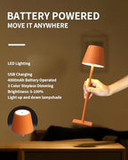 KDG 2 Pack Cordless Orange Table Lamps, Rechargeable Portable LED Desk Lamp - Image 4