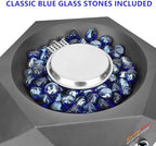 14" Modern Gas Fire Pit Bottom-Mounted for Table with Umbrella Hole, FP003 - Image 6