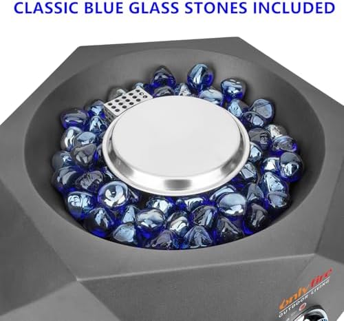 14" Modern Gas Fire Pit Bottom-Mounted for Table with Umbrella Hole, FP003 - Image 6