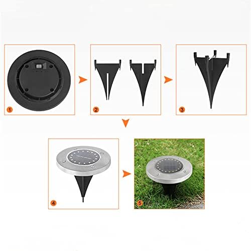 Solar Ground Lights, 10 LED Solar Powered Disk Lights,IP65 Solar Outdoor Lighting, Solar Landscape Lighting Decoration for Garden Driveway Walkway Pathway Yard Patio Lawn(Cool White) 8 Pack - Image 5