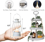 12Pcs Mini White Lanterns for Western Halloween Christmas – 6Inch Candle Lanterns with Flickering LED, Wedding Centerpiece Table Decorations, Camping Decor & Hanging Ornaments for Rustic Party - Image 2